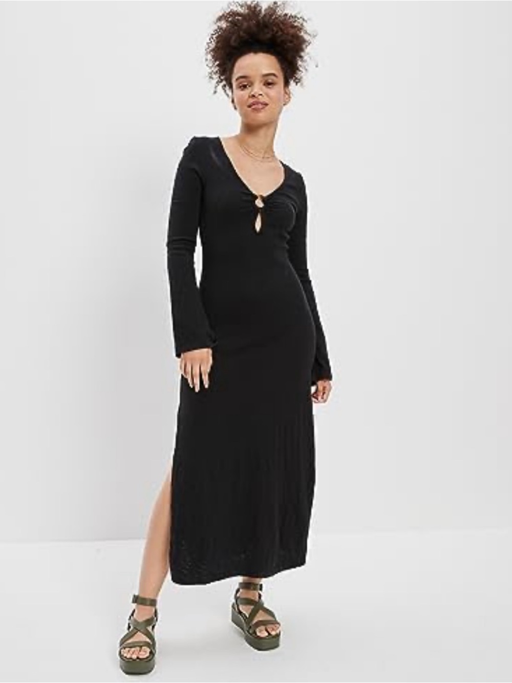 American Eagle Bell Sleeve Midi/Maxi Dress